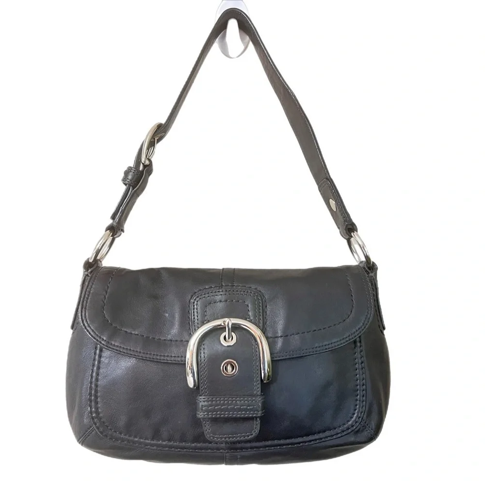 Vintage Y2K Coach Leather Maxi Shoulder Bag F13105. Clear inside and outside